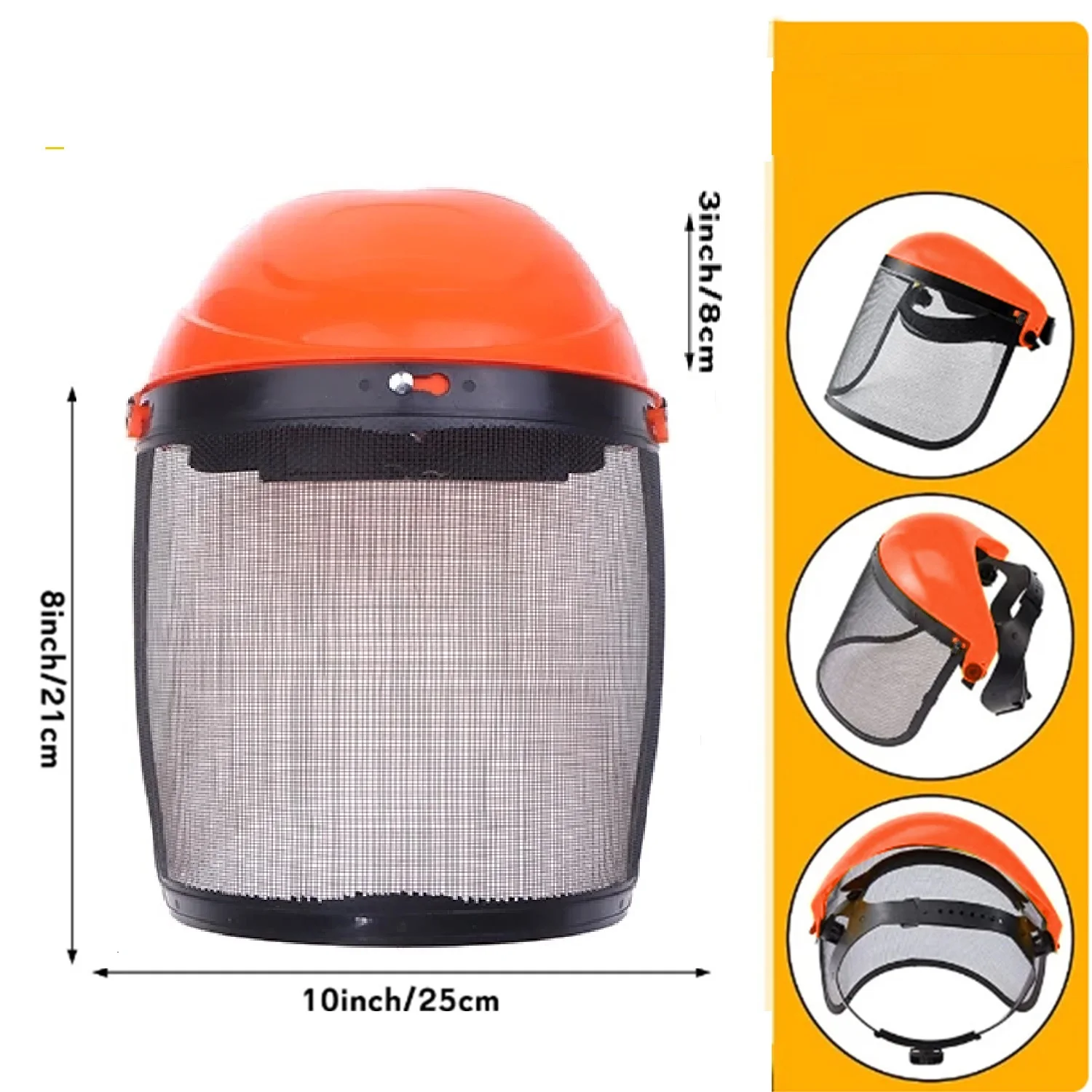 1PC Garden Grass Trimmer Safety Helmet for Logging Brush Cutter Forestry Protection, Hat with Full Face Mesh Protective Mask