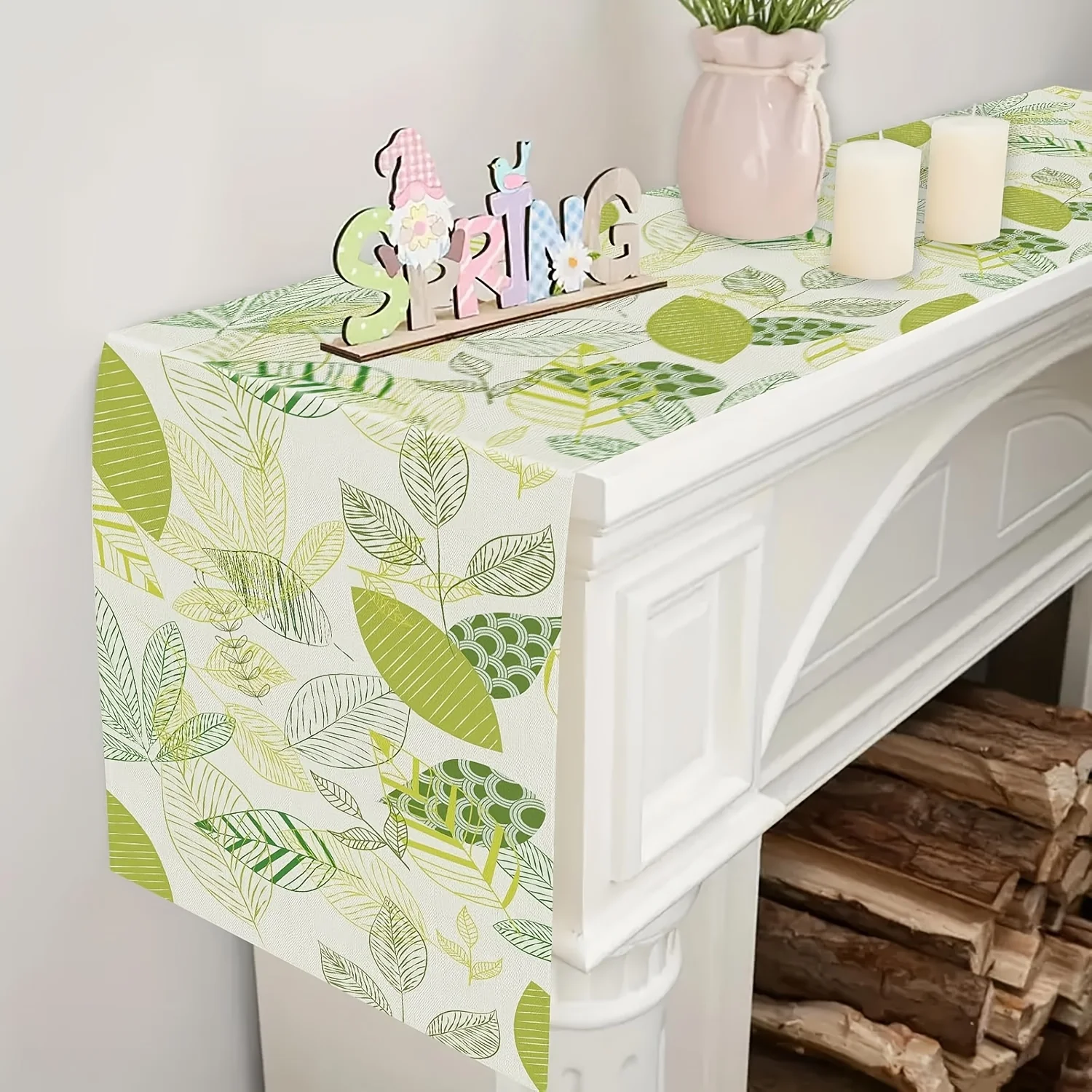 1 Piece Savoy Greenery - Elegant Table Runner with Leaf Design, Suitable for Farmhouse, Indoor, Kitchen, Celebrations, Table Decoration, Restaurant, and Banquet Decoration Supplies