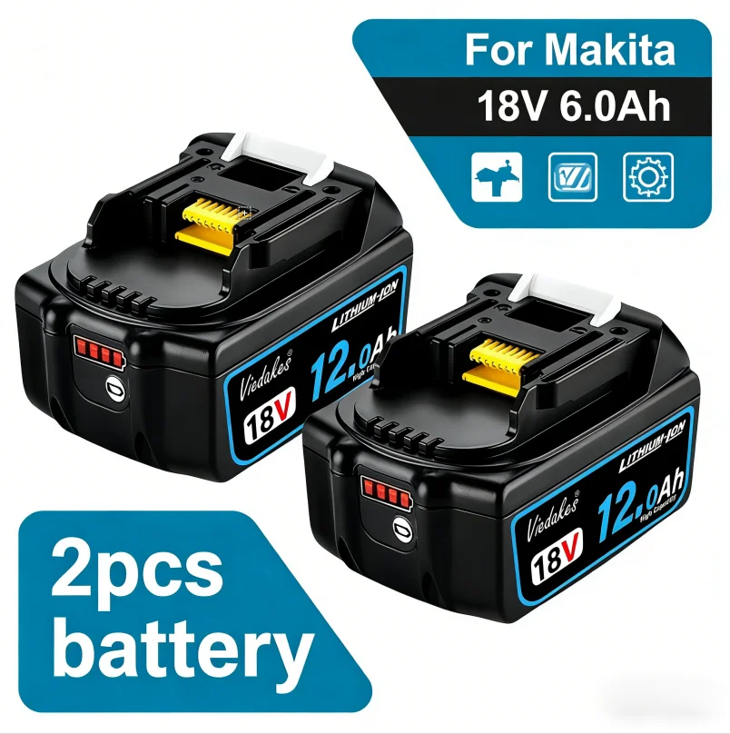 

⛏️Original For Makita 8Ah/10Ah/12Ah forMakita 18V Battery BL1830 BL1850 BL1840 BL1860 Viedakes Replacement Lithium Battery