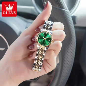 OLEVS 6602 high quality stainless steel strap women's wristwatches,fashion automatic mechanical waterproof watches for women