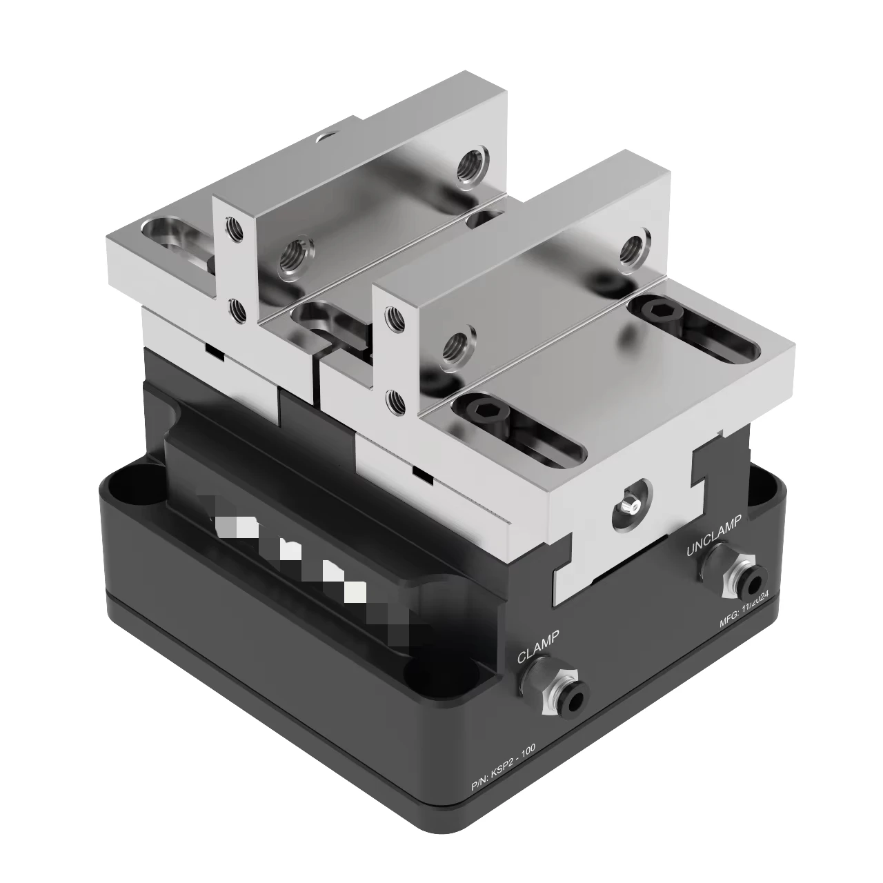 Hot Sel KSP-100+ Pneumatic Concentric Vise Clamping Force Block Self Cetentering Vise for Cnc Automation with Robot Cobot
