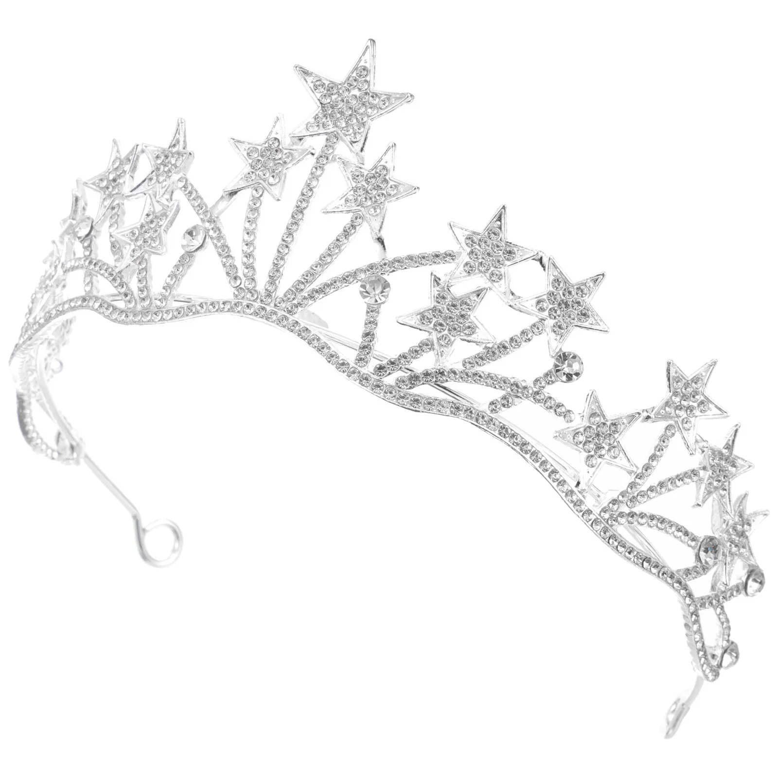 

Crown Rhinestone Bridal Hair Headdress Star Shaped Wedding Hair Hoop for Bride Bridesmaid Prom Party Decoration