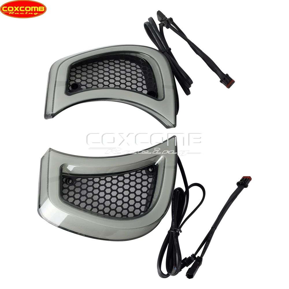 ل هارلي بجولة الطريق الإنزلاق FLTR 2015-2024 دراجة نارية LED بدوره إشارات كامل الوقت تشغيل ضوء الجبهة كشافات تنفيس لهجة مصباح