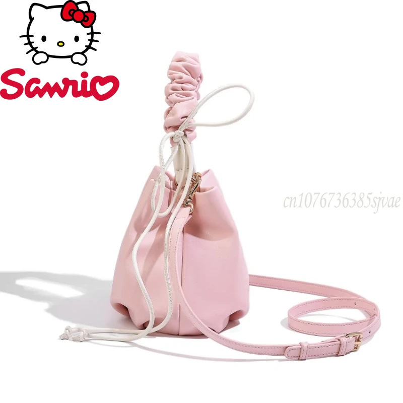 Sanrio Hello Kitty New Women's Shoulder Bag Fashion Trend Mini Women's Handbag Luxury Brand Original Fashion Mini Bucket Bag