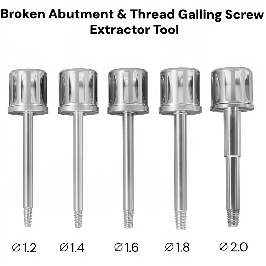 

1.0-2.0 Dental Broken Abutment Thread Galling Screw Extractor Tools Dental Implant SOS Tool