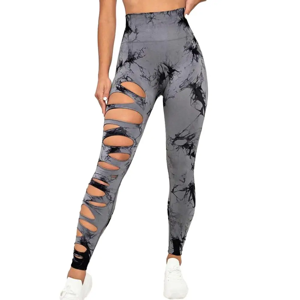 

Elastic Sports Leggings for Women Seamless Tie Dye Gym Pants Tummy Control Yoga Tights Achieve Your Fitness Goals