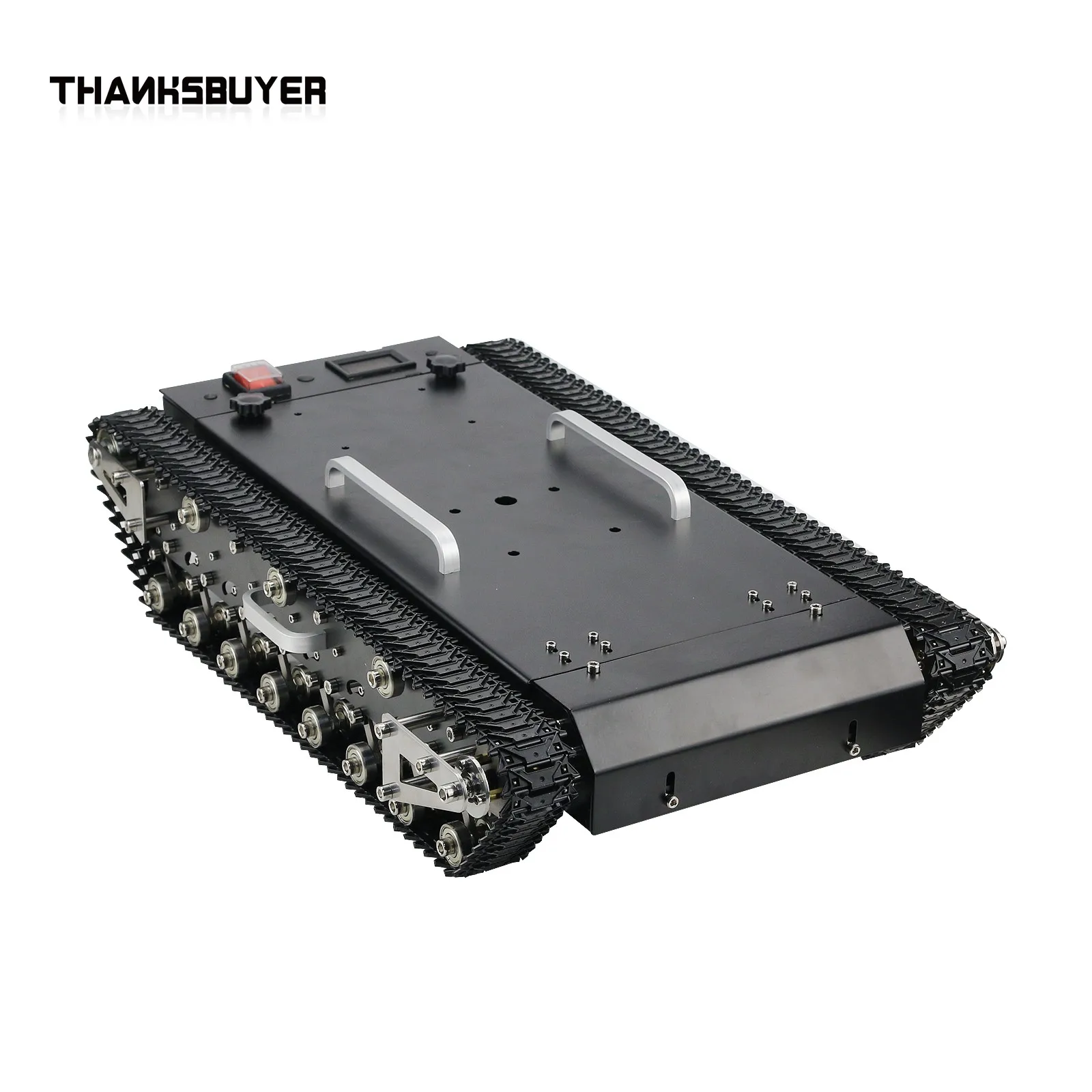 WT600S Assembled Robot 50x33x11cm Tank Chassis Metal RC Off-Road Tracked Tank Car w/ Suspension / Remote Control System