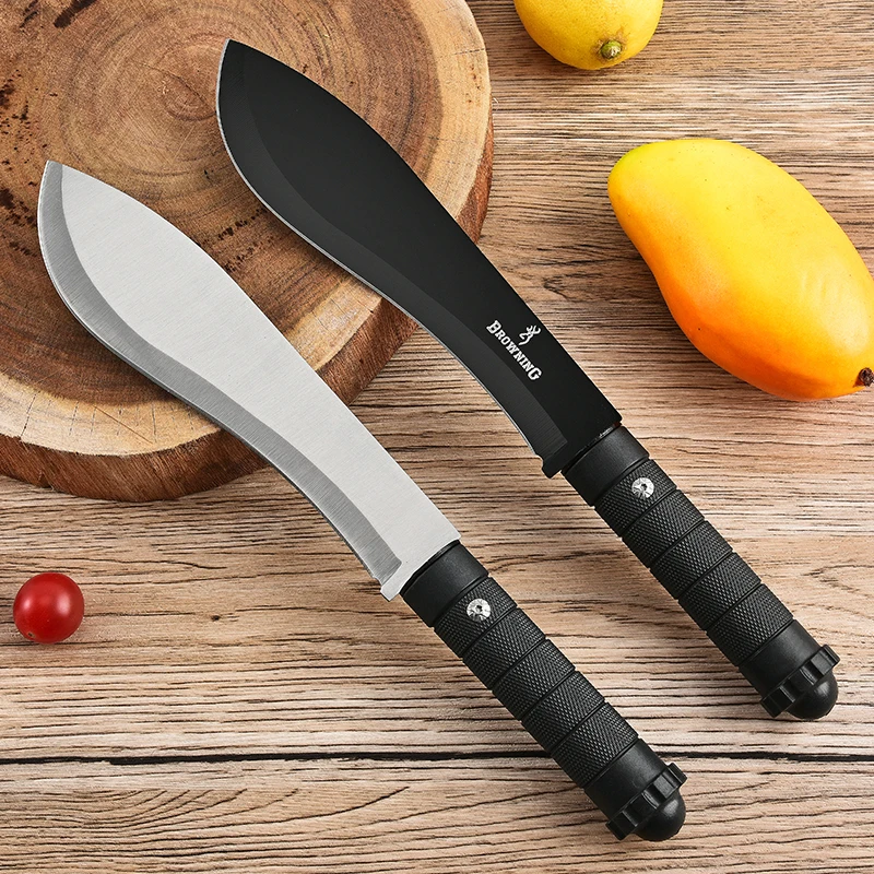 Stainless Steel Outdoor Survival Knife Portable Camping EDC Pocket Knife Multi-purpose Cutting Knife for Self Defense Hiking BBQ