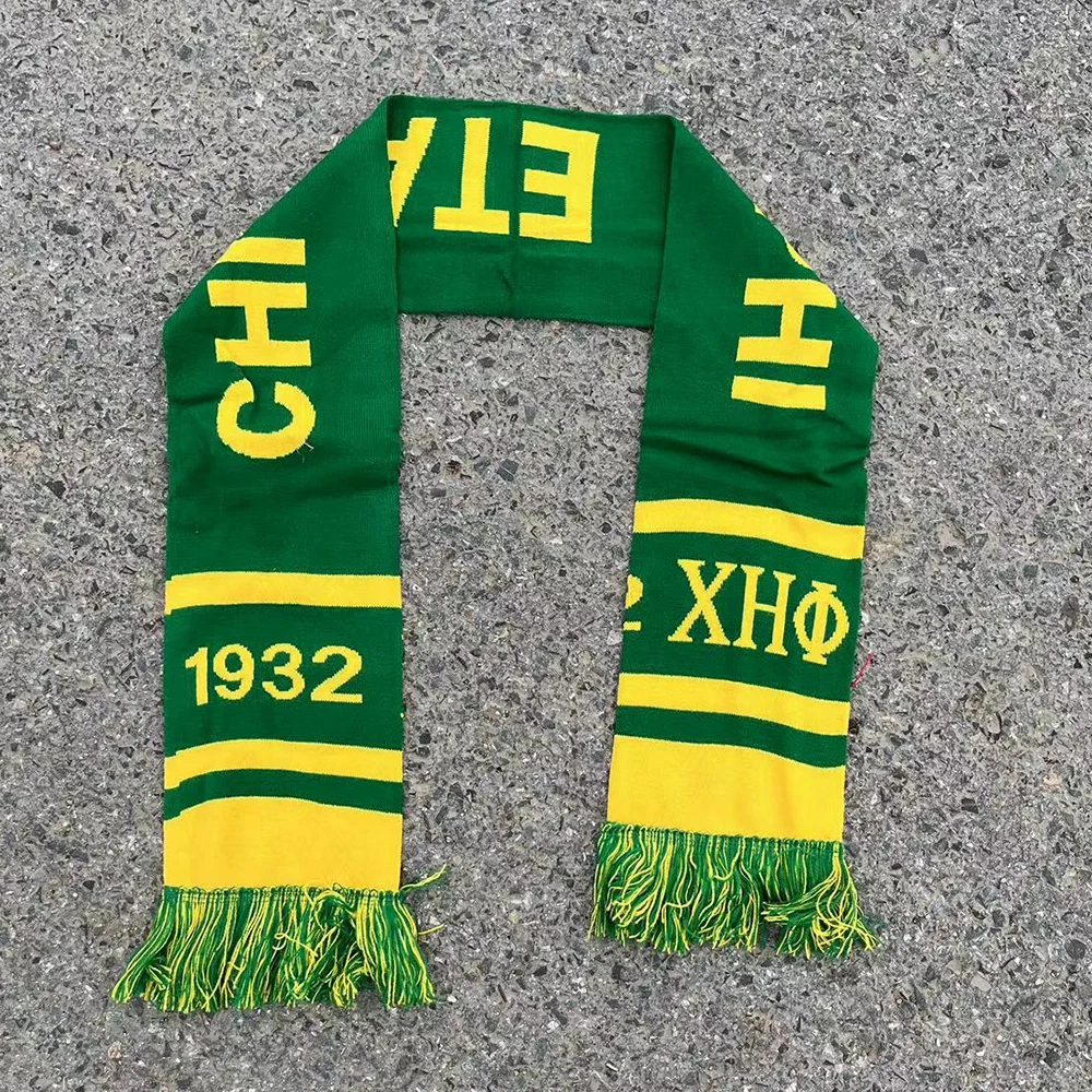 Chi Eta Phi Wool Knitted Women\'s Winter Green yellow Scarf Hat Set 1932 Women\'s Gift