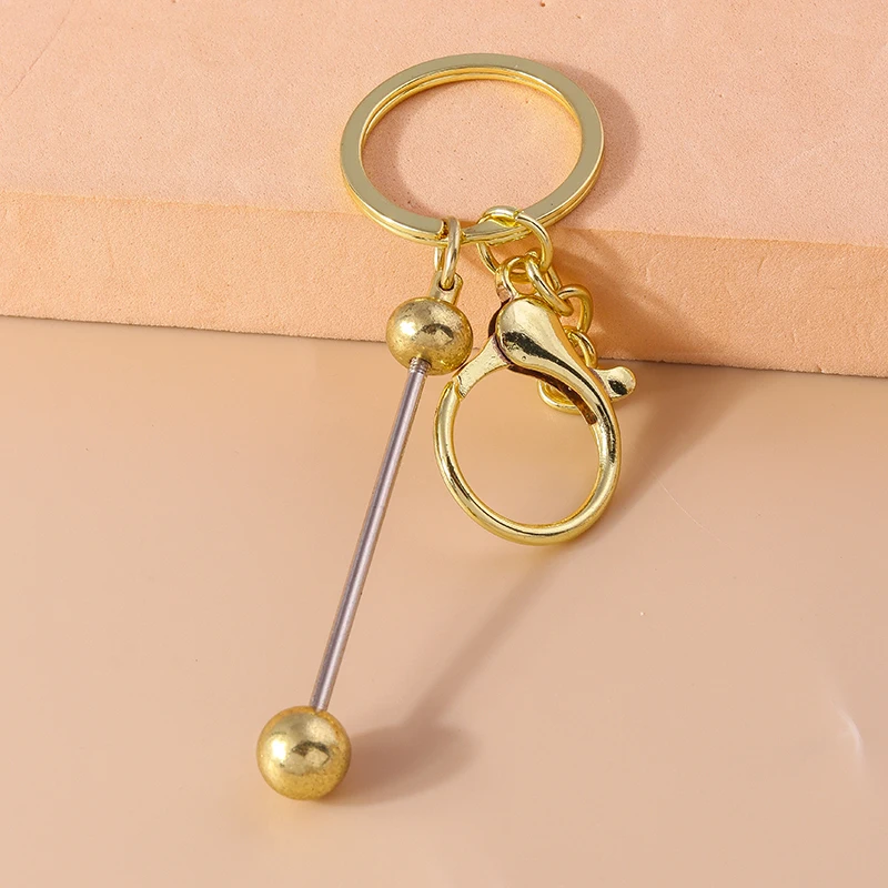 Creative Alloy Metal Bead Keychain for Men Women Key Ring Pendants Handbag Decor DIY Key Chain Jewelry Gifts