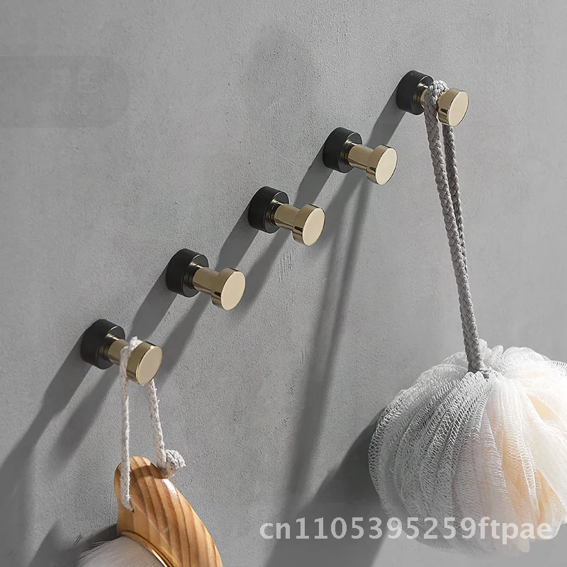 All Copper Single Towel Hook Non-Perforated Modern Minimalist Bathroom Clothes Hook Creative Toilet Hardware No Drilling