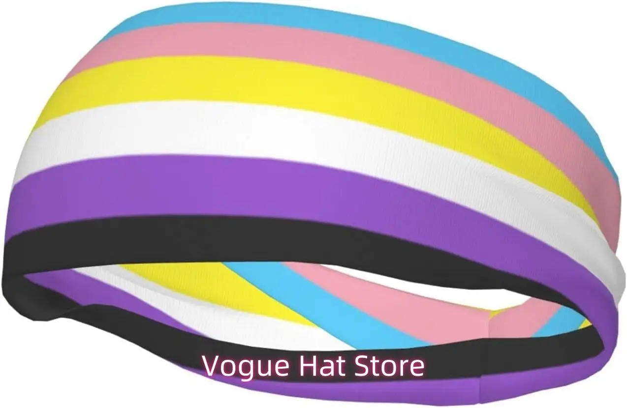 

Небинарный флаг гордости ЛГБТК, спортивные повязки на голову, унисекс, нескользящая быстросохнущая повязка для волос для йоги, йоги