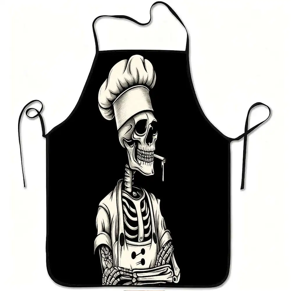 Gothic Skull Apron 1pc, Lightweight & Sturdy, Home Kitchen Cooking Apron