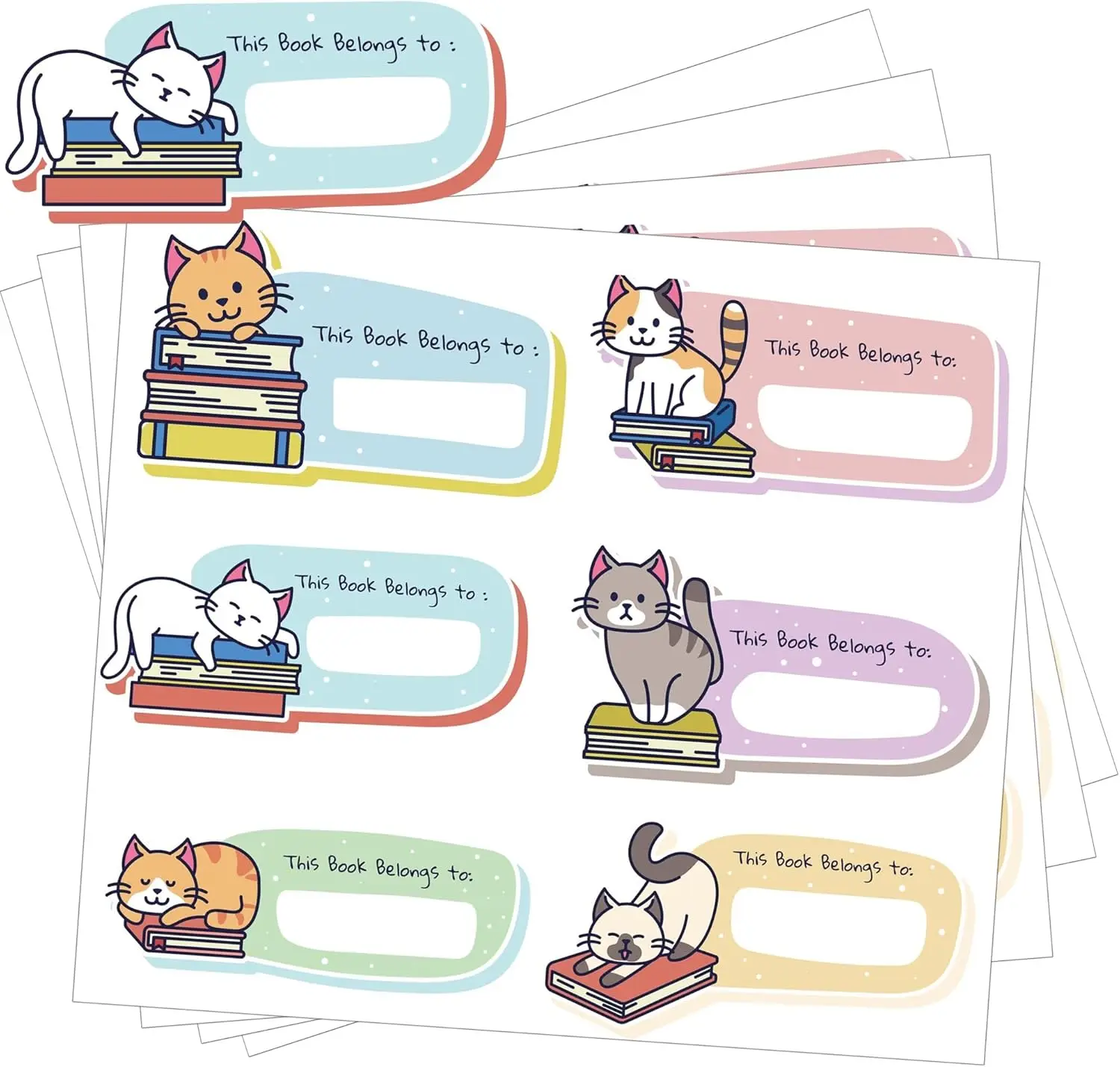 This Book Belongs to Stickers 120Pcs Animal Book Plates Labels Book Name Stickers Name Tags Book Stickers School Teacher Supply