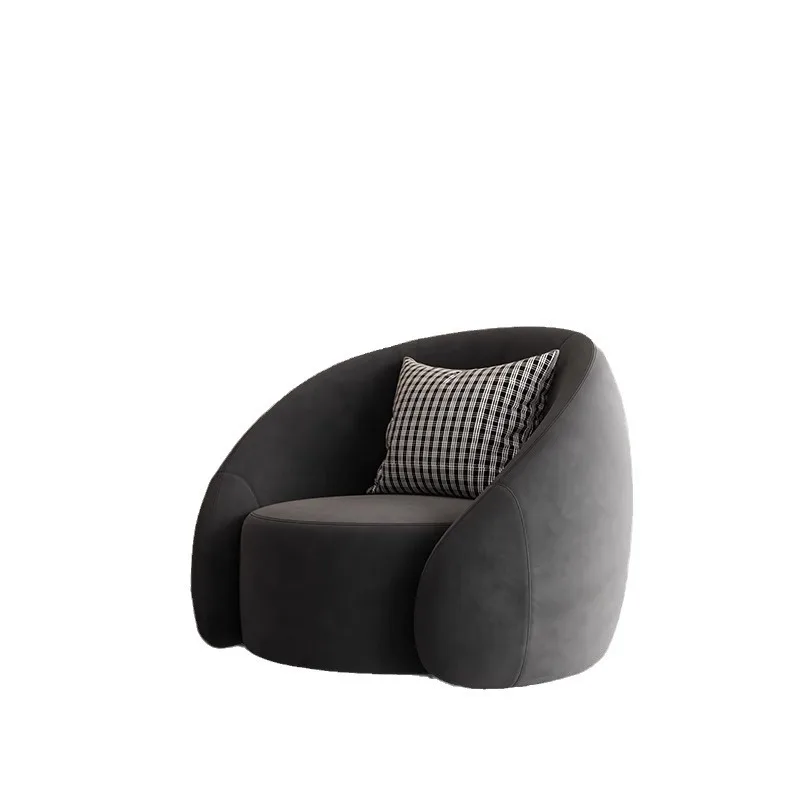 

Leisure chair designer Nordic short velvet lazy sofa Living room minimalist tiger rotating single chair