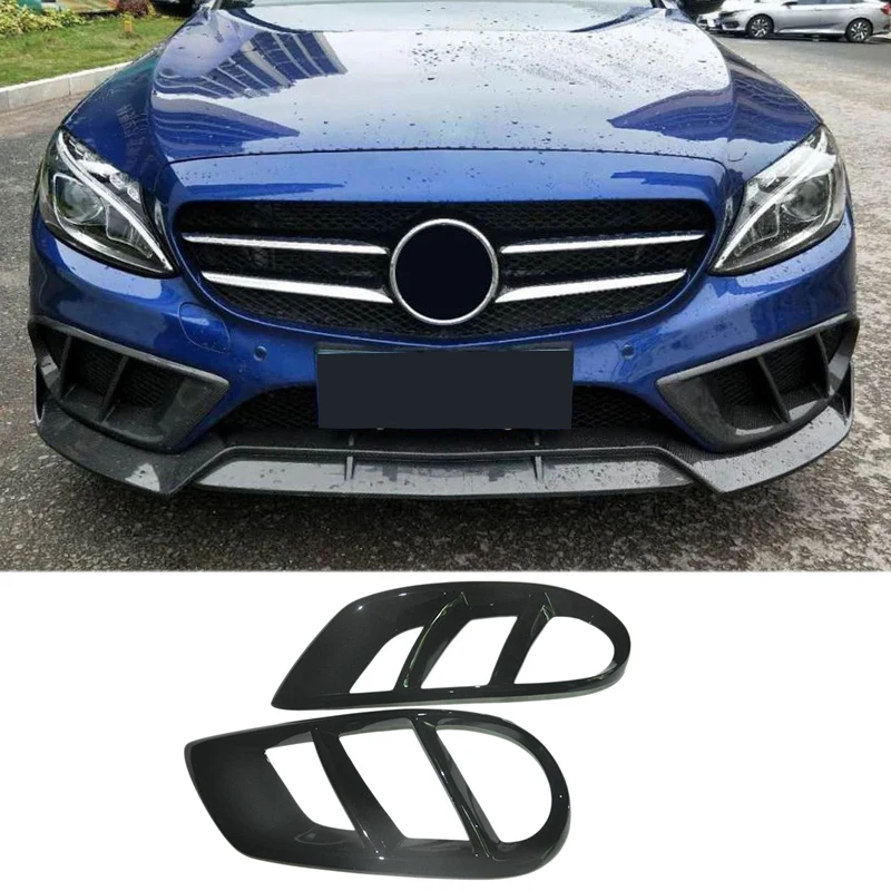 Black Front Bumper Air Vent Cover Trim For Mercedes Benz W205 C Class C200 Sport C43 AMG 2015-2019