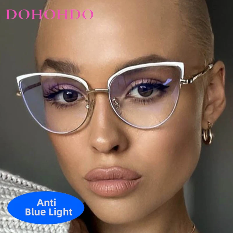 

Vintage Brand Designer Cat Eye Blue Light Blocking Glasses Women Computer Gaming Optical Eye Protection Female Eyeglasses Lentes