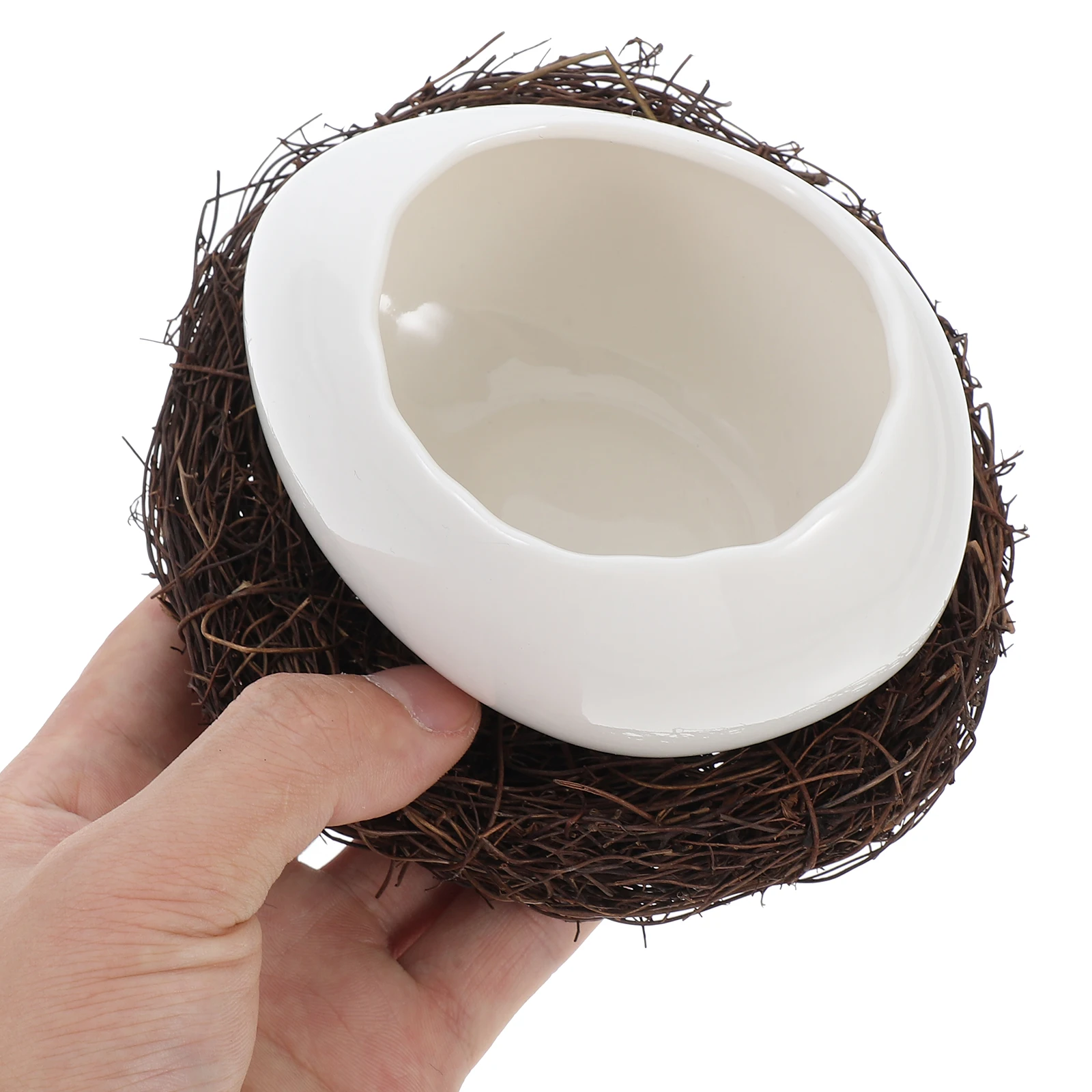 

1Set 220Ml Ceramic Egg Bowl Steamed Egg Shape Dessert Serving Container Modern Style Appetizer Bowl for Home Restaurant Wedding