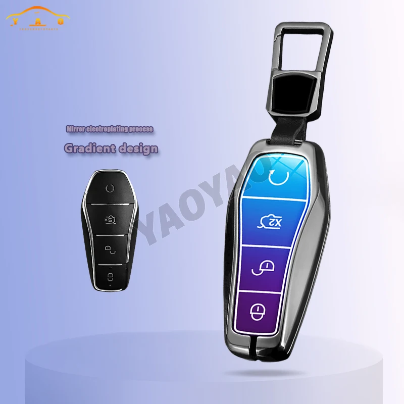 

Zinc Alloy Gradient Color Car Remote Key Shell For BYD Atto 3 Han EV Dolphin Durable Second Song Pro Tang Dm QIn PLUS MAX Yuan