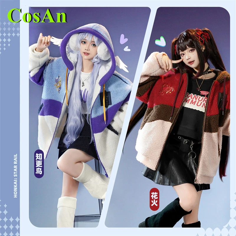 CosAn Game Honkai: Star Rail Robin/Turdidae Sparkle Cosplay Costume Fleece Coat Winter Party Role Play Clothing New