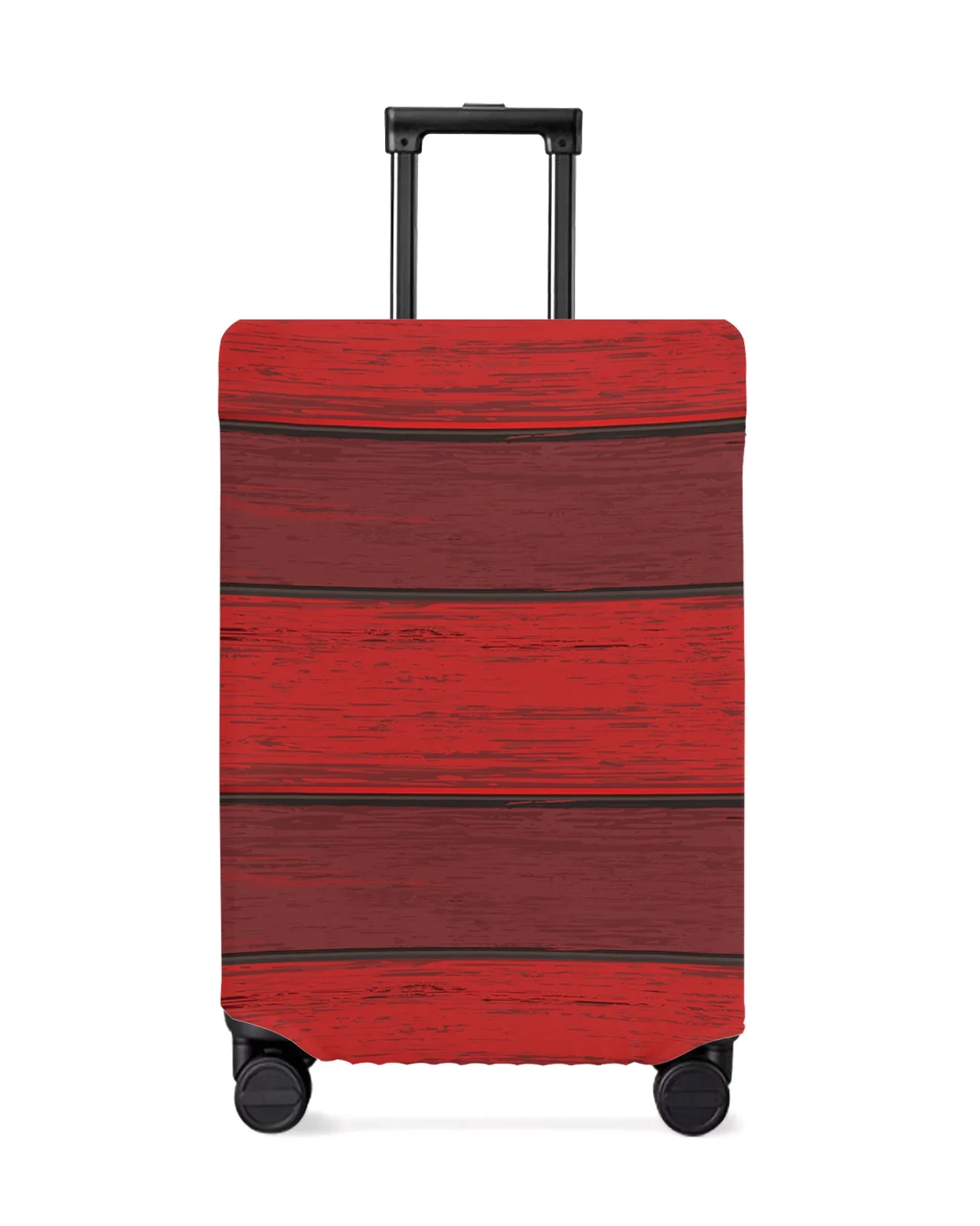 Red Retro Wood Grain Rustic Travel Luggage Protective Cover for Travel Accessories Suitcase Elastic Dust Case Protect Sleeve