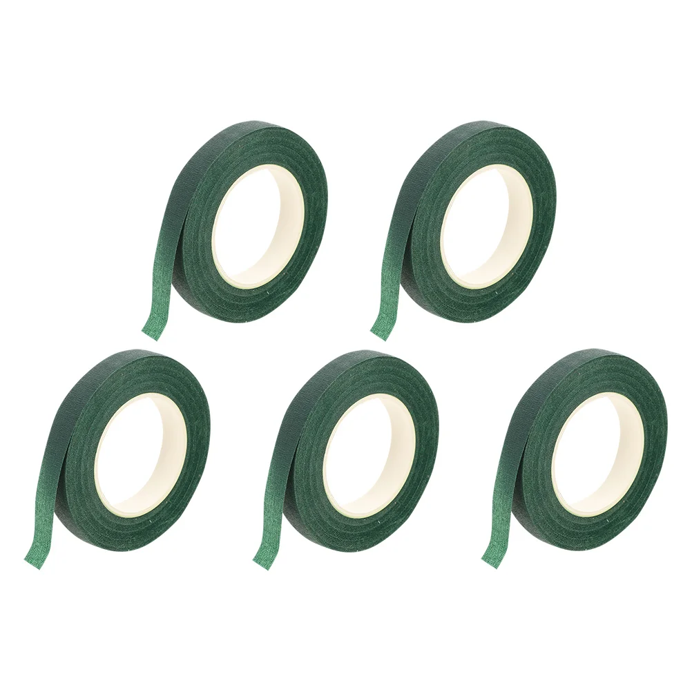 

5 Rolls Strong Adhesive Florist Tape Green Bouquet Stem Wrap Craft Supplies Plant Binding Paper Floral