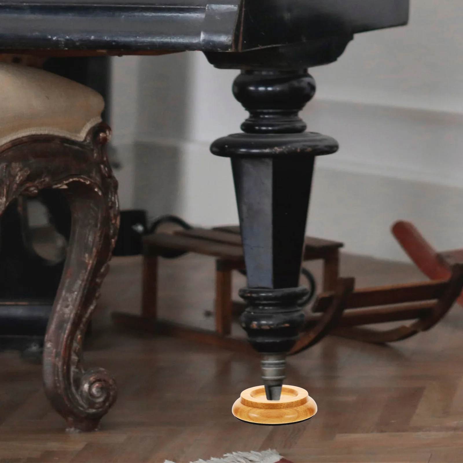 

4 Pcs Piano Mat Protector Upright Leg Pads niture Supports Caster Cups Wood Round for Carpet