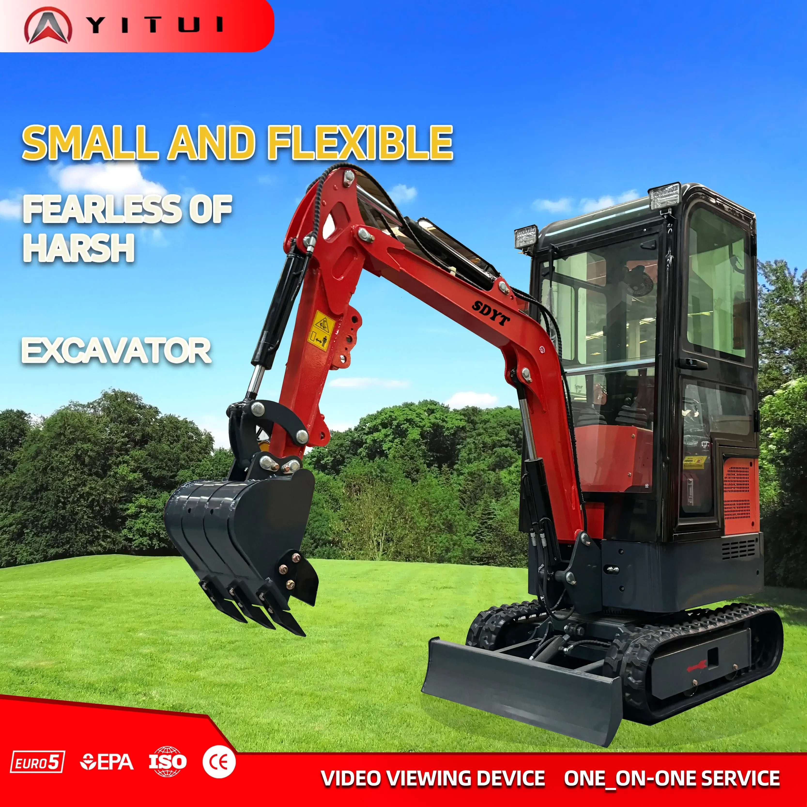 New 3.5 Ton New Customized 2ton Mini Excavator Diesel Crawler Digger Ce Certified For Garden Farm Construction Machinery