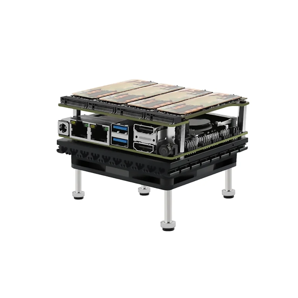 Pocket NAS Motherboard X86-P5 Entwicklungsboard 4*M2 NVME Erweiterungsplatine 12. Generation N100 DDR5 2X I226-V 2,5G Netzwerkkarte