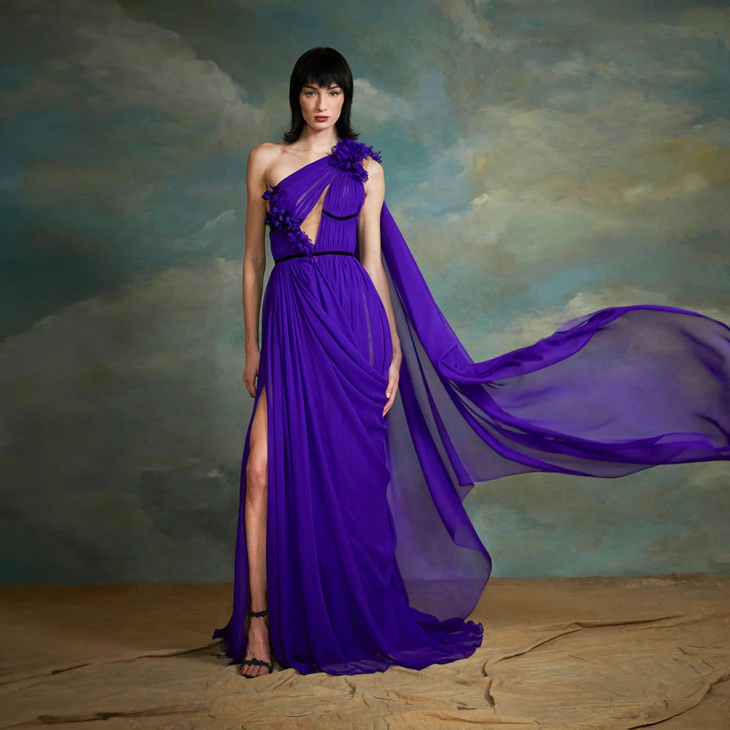 Robe de Soirée Sexy en Mousseline de Soie pour Femme, Vêtement de Bal, Violet, sur Mesure