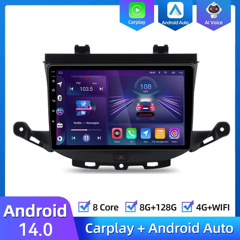 

4G+64G Android 14 Car Radio for Opel Astra K 2015 -2019 Android AUTO Navigation GPS Multimedia Player 2 din DVD wireless Carplay