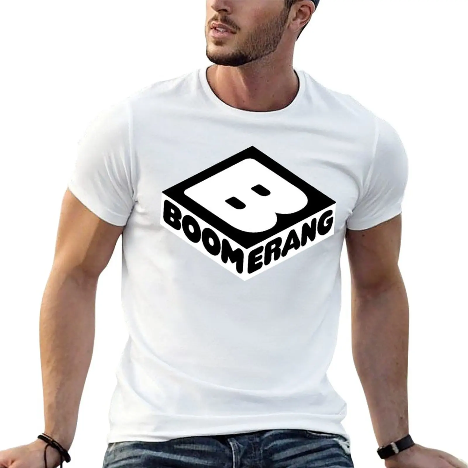 Cartoon Network Boomerang Logo T-Shirt Non-Shrink Basic Cotton T-Shirt