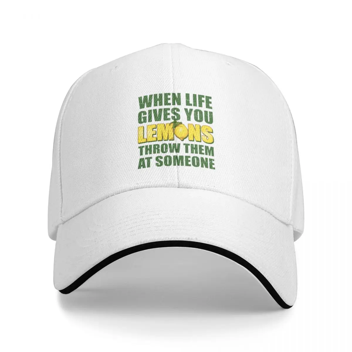 Emotional Quotes Live Give You Lemons High Qualiy Baseball Caps Unisex Leisure Hip Hop Trucker Cap Adult Coquette Sunscreen Hat