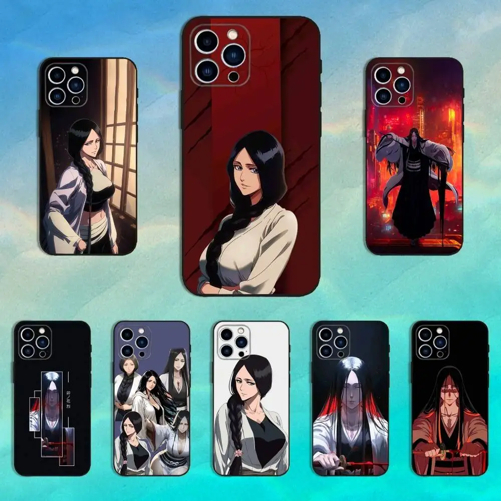 

Animation U-Unohana B-Bleach Phone Case For iPhone 16,15,14,13,12,11 Plus,Pro Max,XS,X,XR,SE,Mini,8,7,Soft Silicone Black Cover