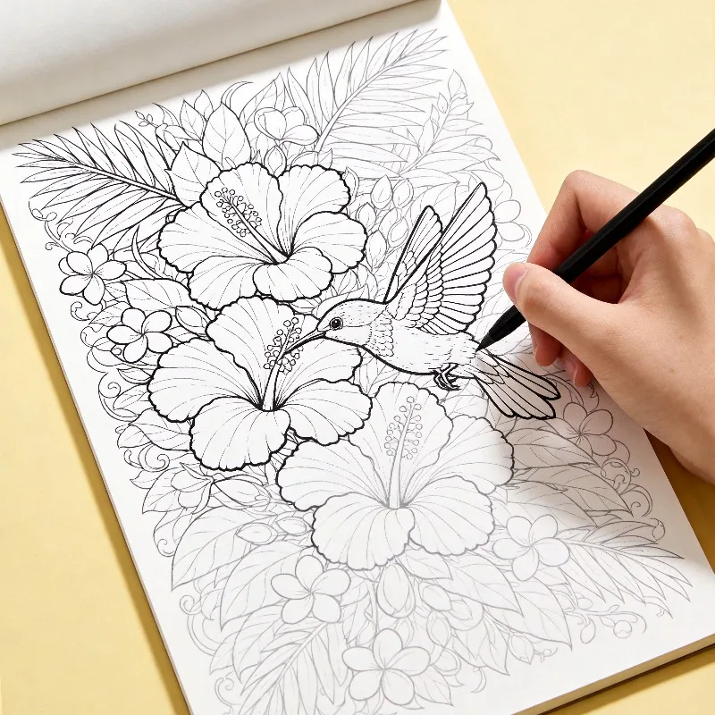 One Adult Decompression Hand Drawn Graffiti Book,  Artistic Line Drawing Imitation Book, Including Figures/landscapes/plants