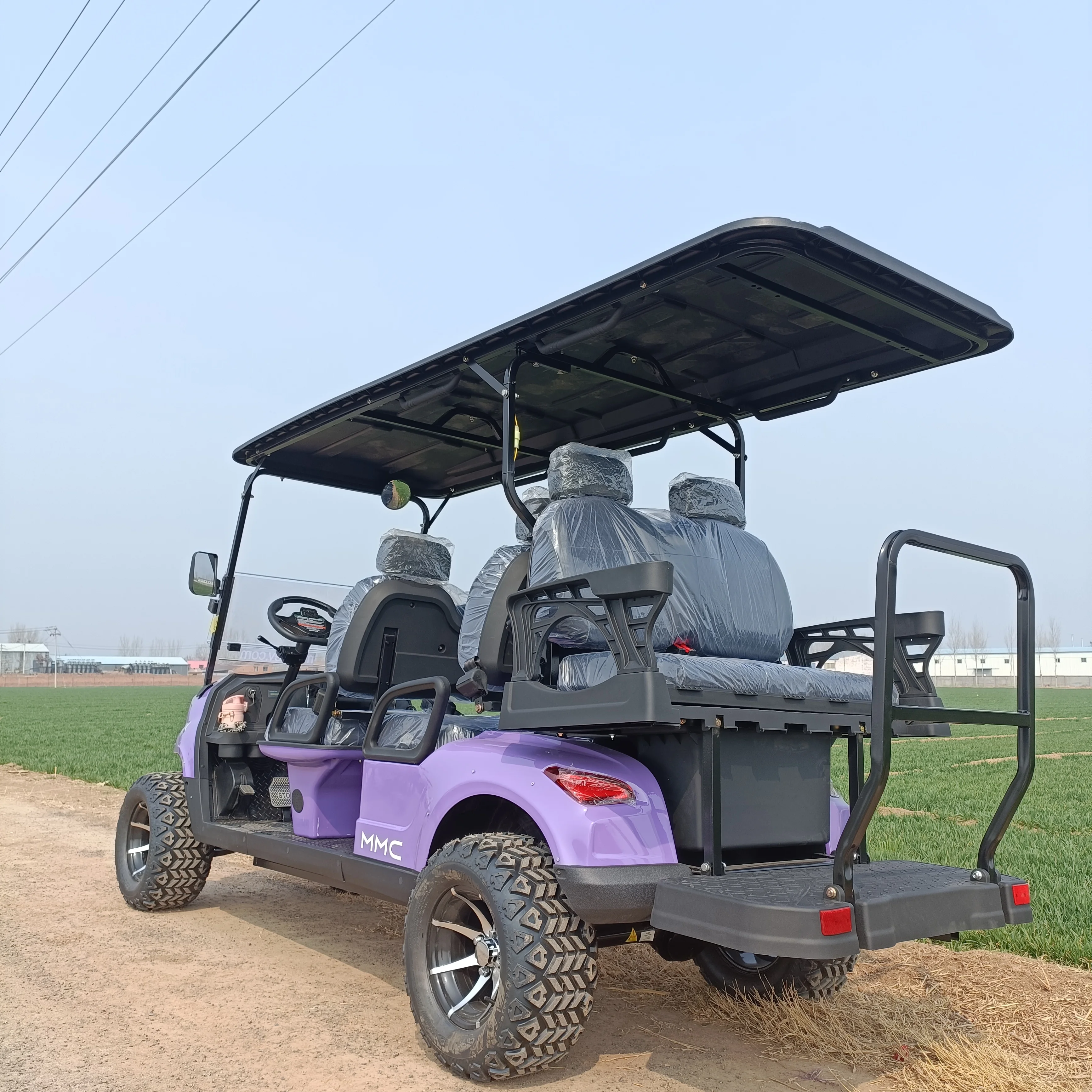 Custom Electric Cart 4 Seater Passengers 30% Max Driving Slope Private Club VIP Battery Operated Golf Buggy Cart