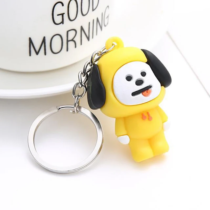 New Full Range of Kawaii Bt21 Cartoon Doll Keychain Pendant Live Tata Cooky Chimmy Creative High-Quality Ornaments