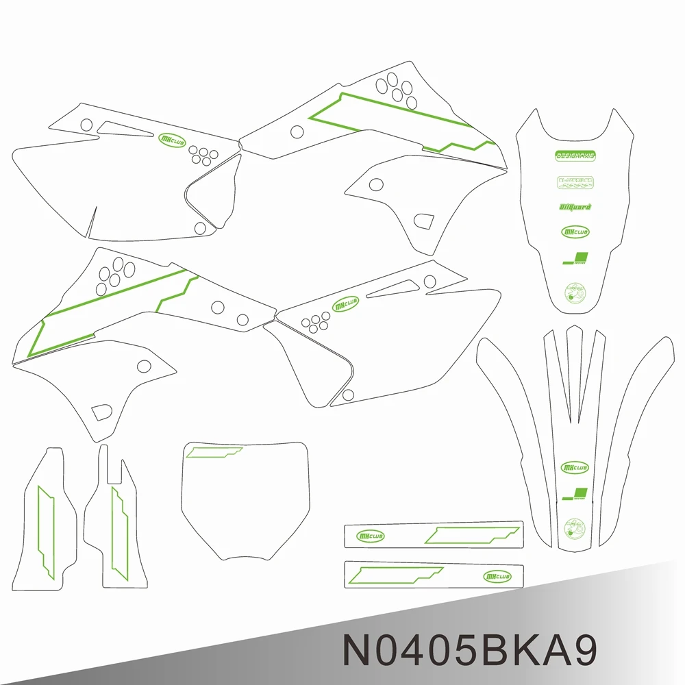 For Kawasaki KX 250F KXF 250 2006 2007 2008 Full Graphics Decals Stickers Motorcycle Background Custom Number Name N0405BKA