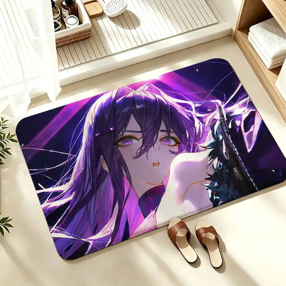 VN D-DDLC Girl Y-Yuri  Soft Absorbent Decorative Floor Mat for Bathroom Entryway Living Room