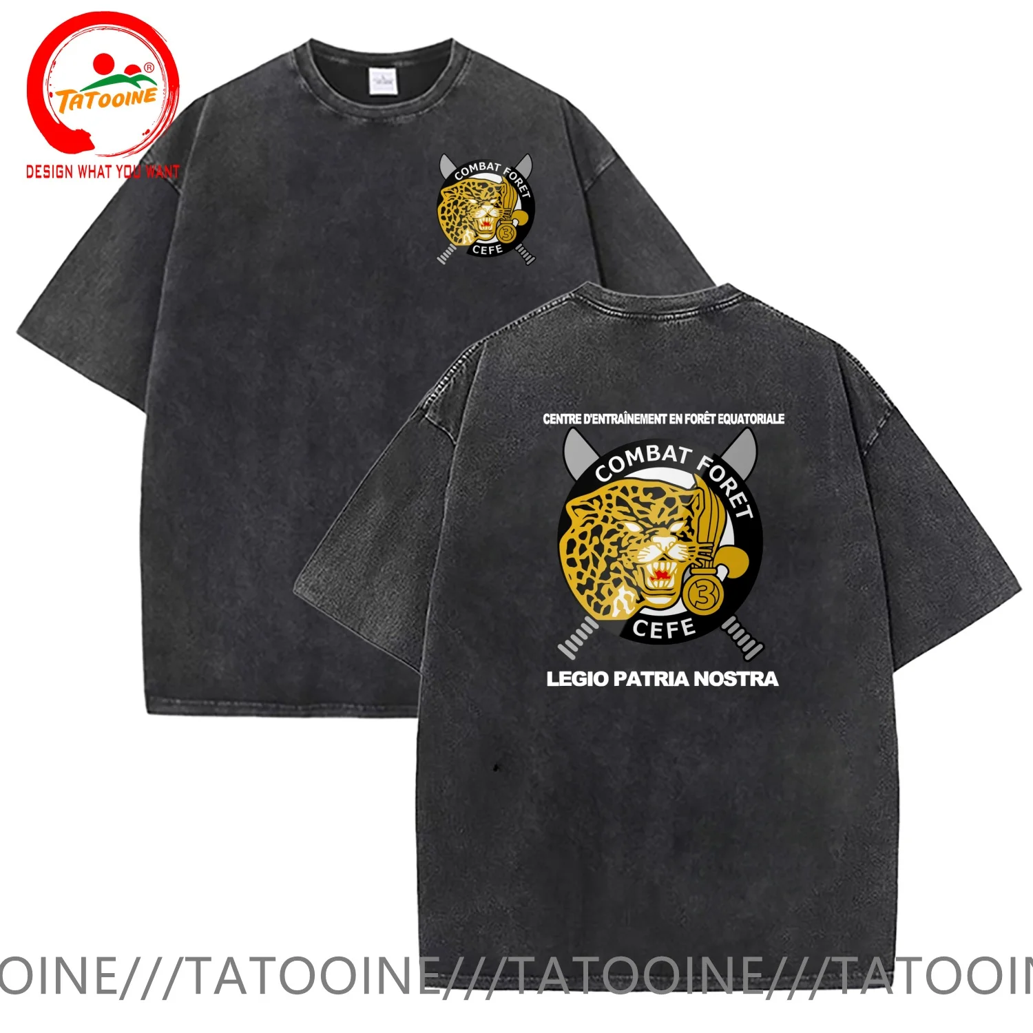 

Vintage Washed Cotton T-Shirt Funny Designer French Foreign Legion 3REI back T Shirt Men Fashion Trendy Casual Clothing Stylish