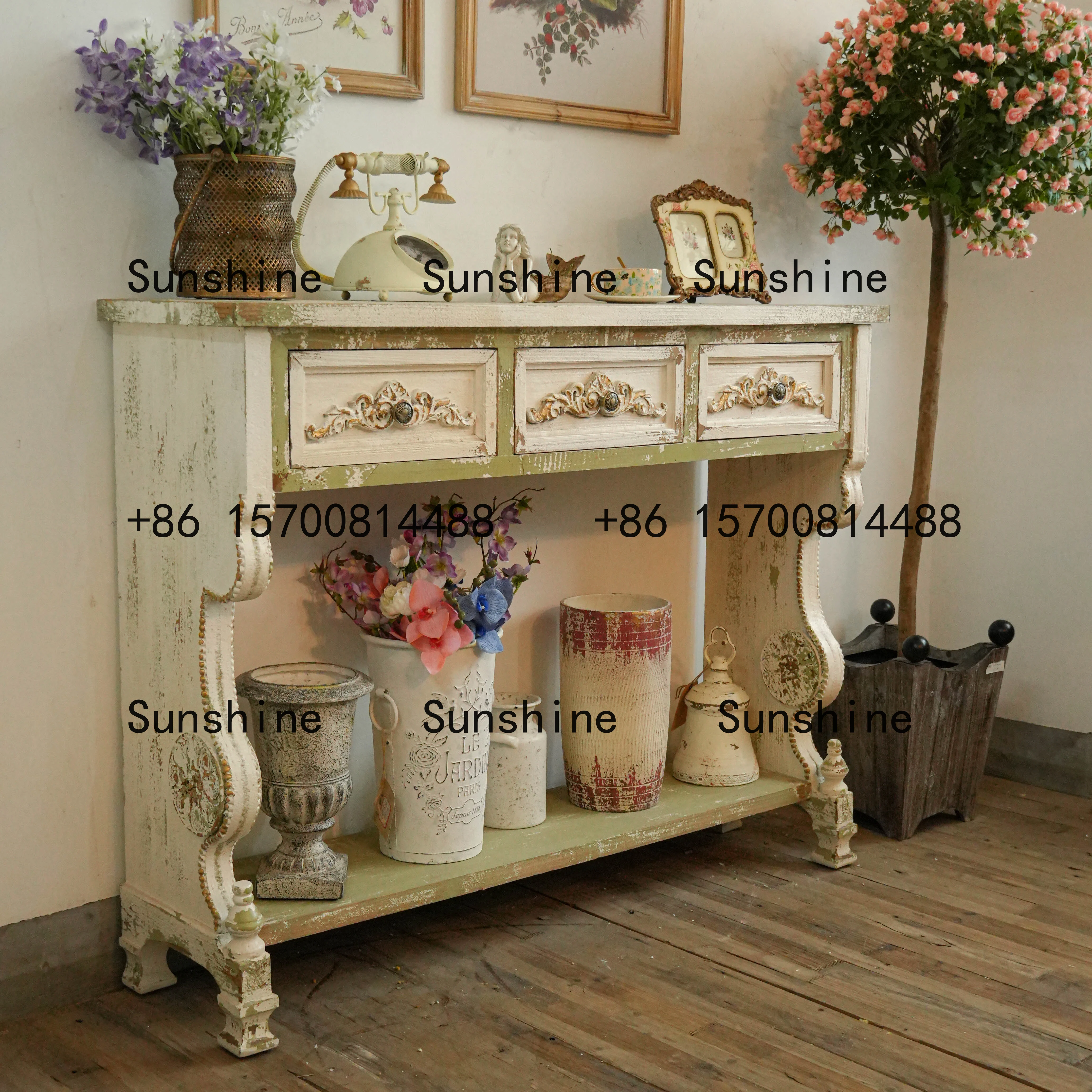 خزانة تقسيم غرفة المعيشة مدخل متكامل، شرفة، طاولة شريطية ضيقة، خزانة باب من الخشب الصلب