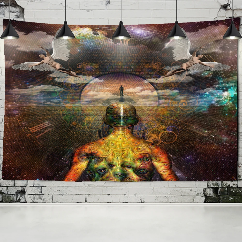 

Surreal dream tapestry modern psychedelic Mandala tapestry Hippie room wall rectangular tapestry art home decoration