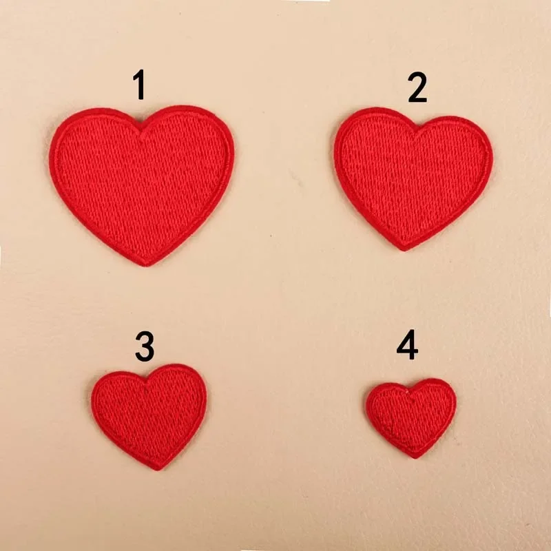 New Embroidery Cloth Sticks   High Quality Red Round Corners Love Heart DIY Clothes Decoration Patches Stick Cloth