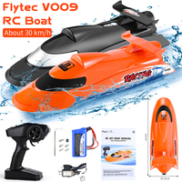 Flytec V009 RC Boat Waterproof 2.4GHz Electric 30km/h Remote Control Boats Three-speed Mode Speedboat Ship for Kids Adults Toys