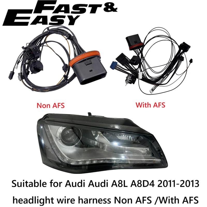 Applicable to Audi A8L A8D4 A8 D4 2011-2013 headlight wiring harness headlight internal wire harness plug With AFS and Non AFS