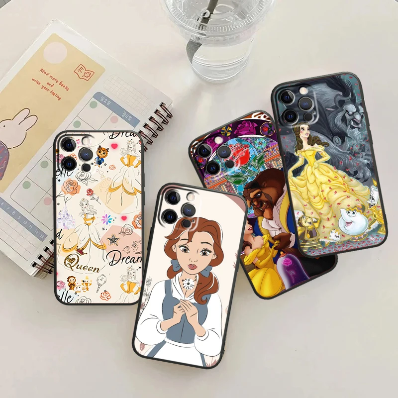 Princess Bella Beautiful For iPhone 15 14 13 12 11 XS XR X 8 7 SE Pro Max Plus Mini Black Back Phone Case