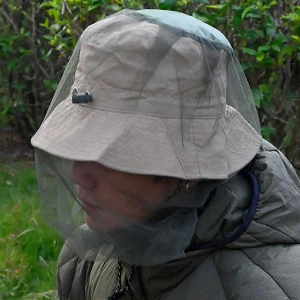 في الهواء الطلق رئيس قناع الوجه قبعة صافي غطاء مكافحة البعوض قبعة الصيد شبكة تنفس غطاء رأس البعوض يغطي صافي شبكات مرنة Tr C7Z5 #6