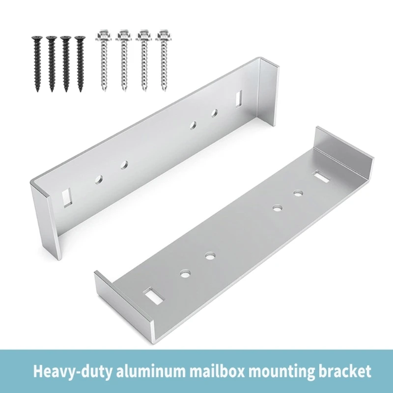 2Piece Aluminum Mailbox Support Holder Rack Stands Ensures Firm Against Tilting