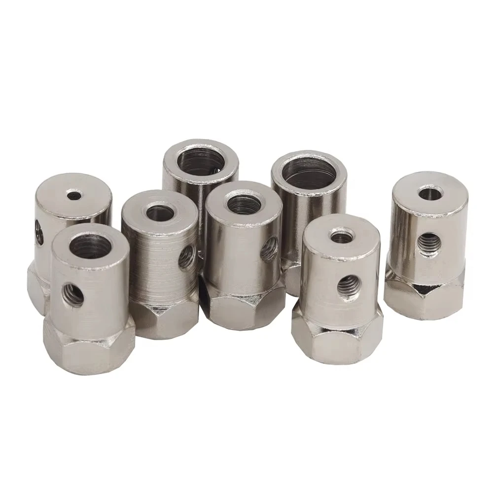 Metalowe sześciokątne złącze galwanizowane, twardy łącznik oponowy 2/3/3.17/4/5/6/7/8mm, sprzęgło do redukcji wału silnika, robota, inteligentnego koła.