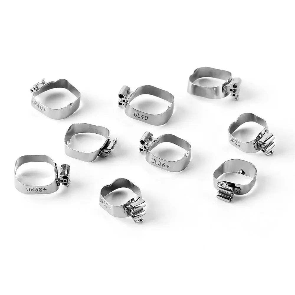 4 Stück/Packung AZDENT Dental Kieferorthopädische Bukkalröhrchen-Bänder, Dreifachröhrchen für 1. Molaren, Roth.022 U3/L2 Größe 35 # -40 # Konvertierbar – Detail 2